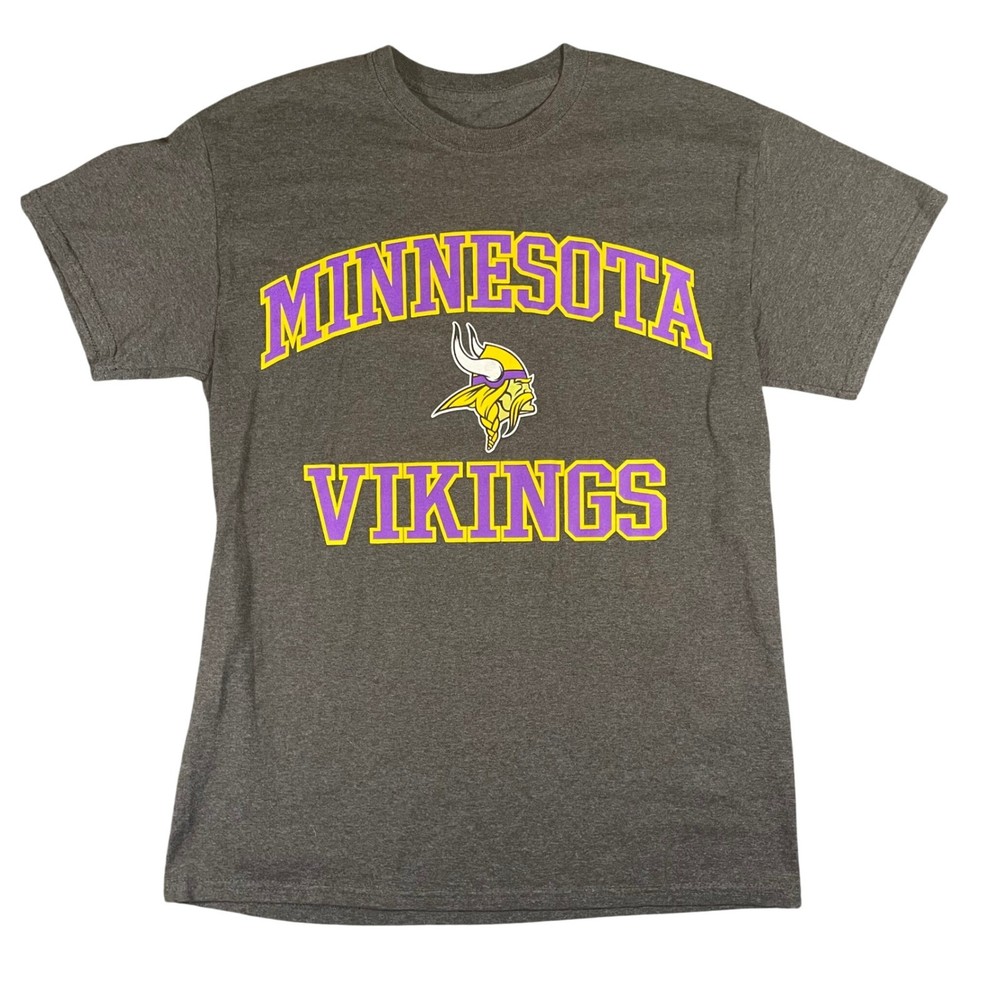Minnesota Vikings NFL Football Graphic T Shirt Men's Large Gray Fan Gear