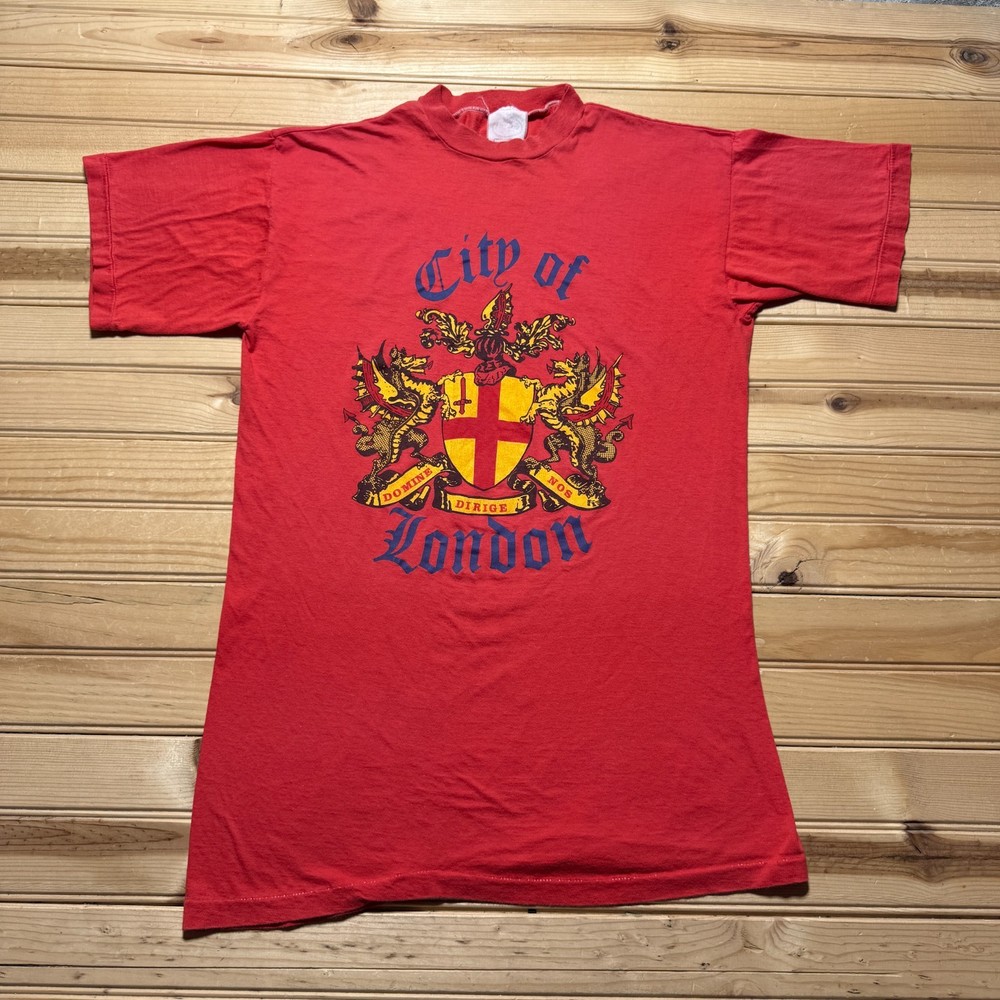 Vintage 90s City Of London Coat of Arms Crest Travel Souvenir Shirt Size Medium