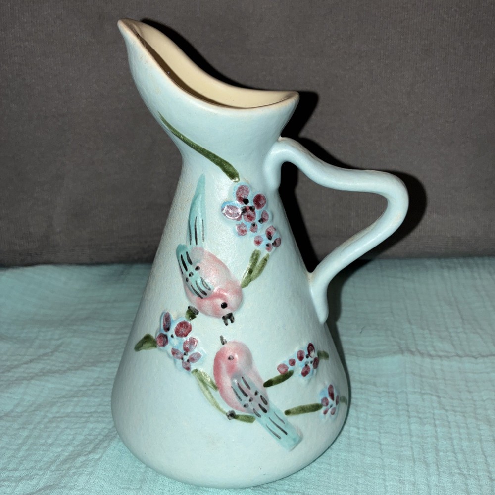 Vtg Hull Pottery Pitcher Blue 
