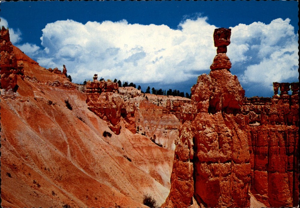 Thor's Hammer rock formation Bryce Canyon National Park Utah ~ vintage postcard