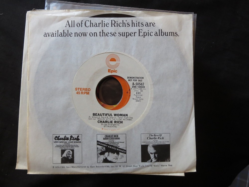 CHARLIE RICH - Beautiful Woman PROMO Unplayed Old Stock