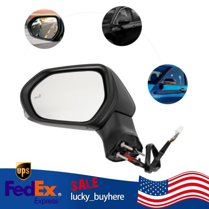 2018-2023 Toyota Camry Power Heated BSM Left Side Mirror with Lamp US Driver
