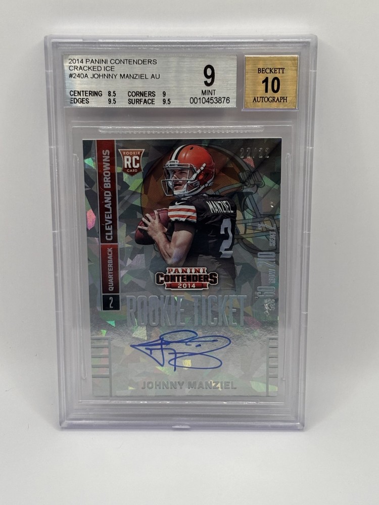 Johnny Manziel 2014 Panini Contenders #240 Cracked Ice RC  22/22  Bookend 1/1