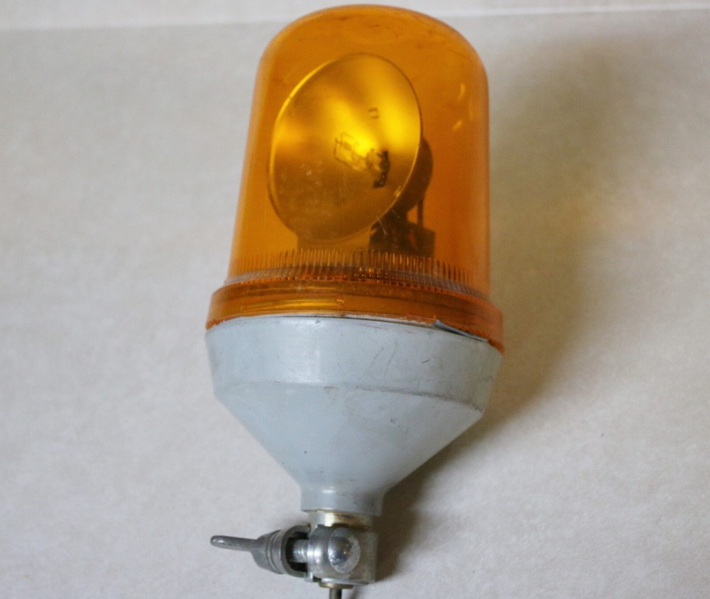 Vintage HELLA Mount Light Lamp Beacon Amber Orange Rare 134-11 2RL 003 H1