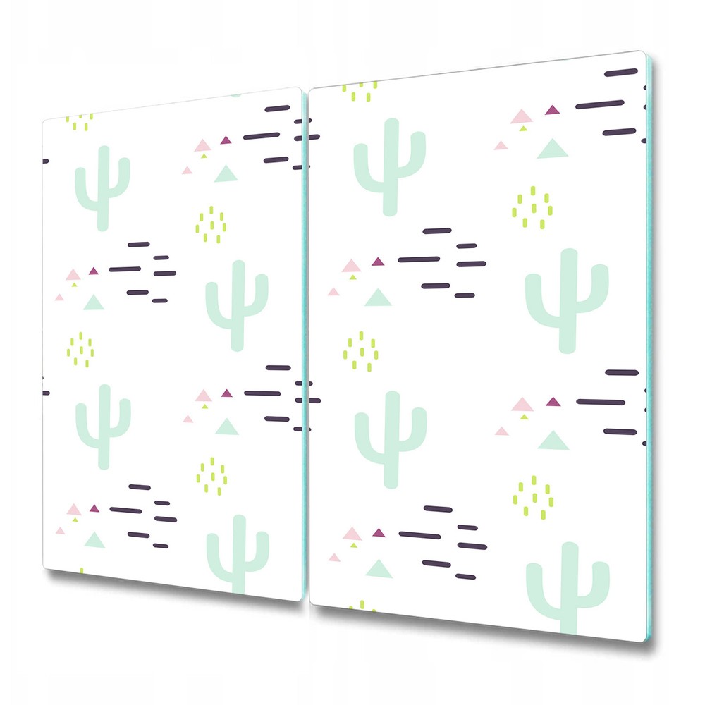 Glass Cutting Board Worktop Saver Cacti Plants with a bit of geometry 2x30x52