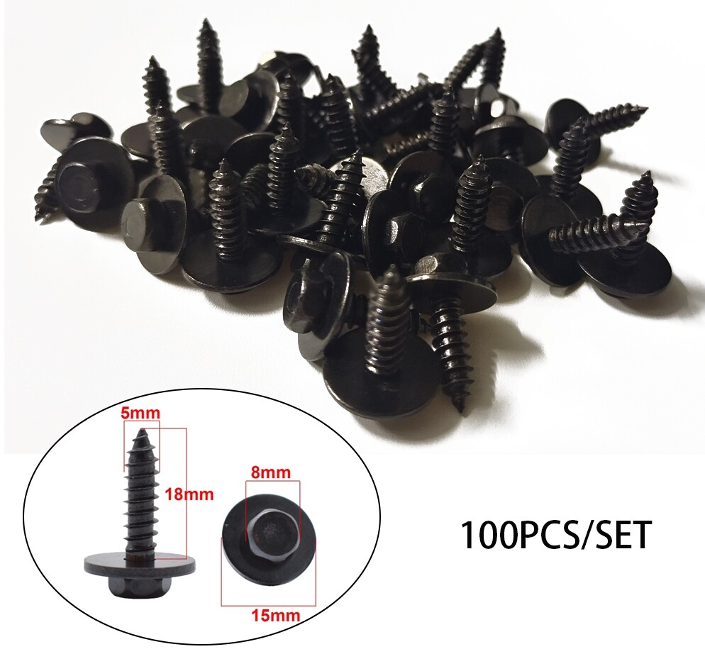 100x Car Retainer Clips For Bumper Engine Shield Splash Underbody Fixed 5mm Clip