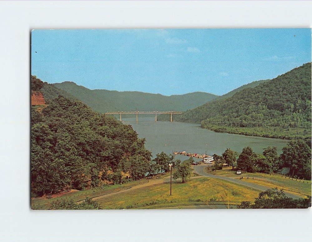 Postcard Bluestone Reservoir And Highway Bridge Bluestone State Park WV USA