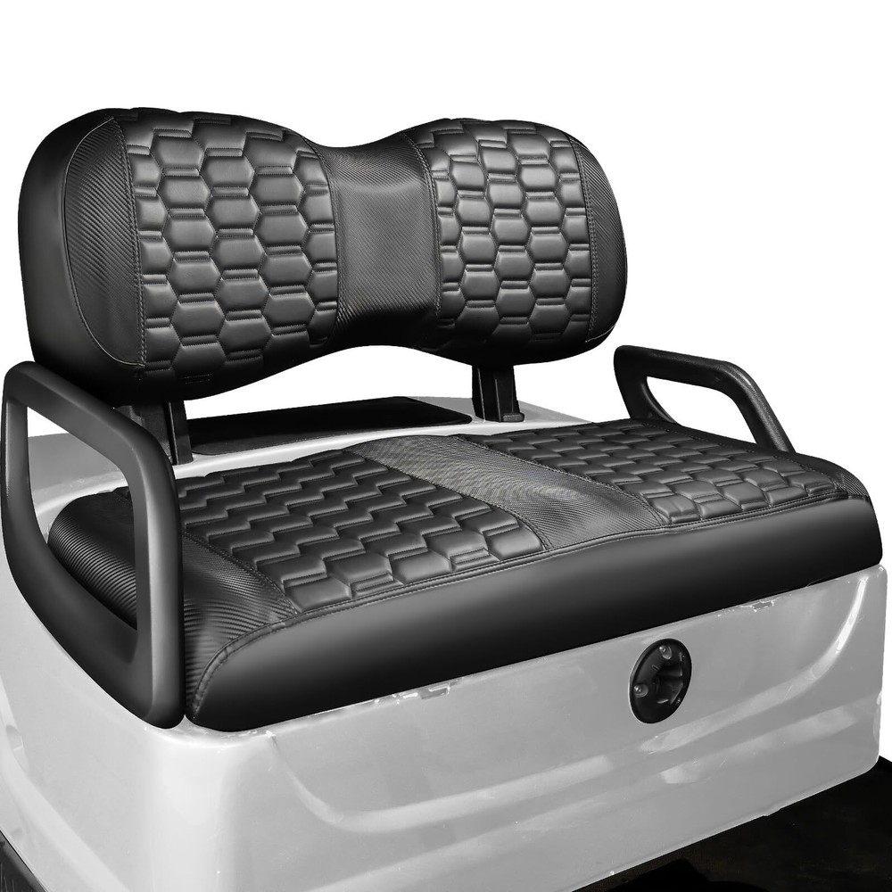 NOKINS Black Vinyl Golf Cart Seat Covers for Yamaha G29 Drive2 2-Piece Set