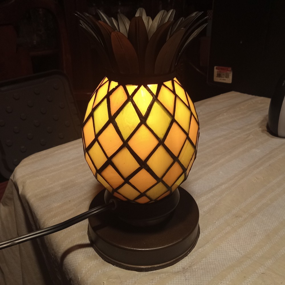 Tiffany style stained glass pineapple night light
