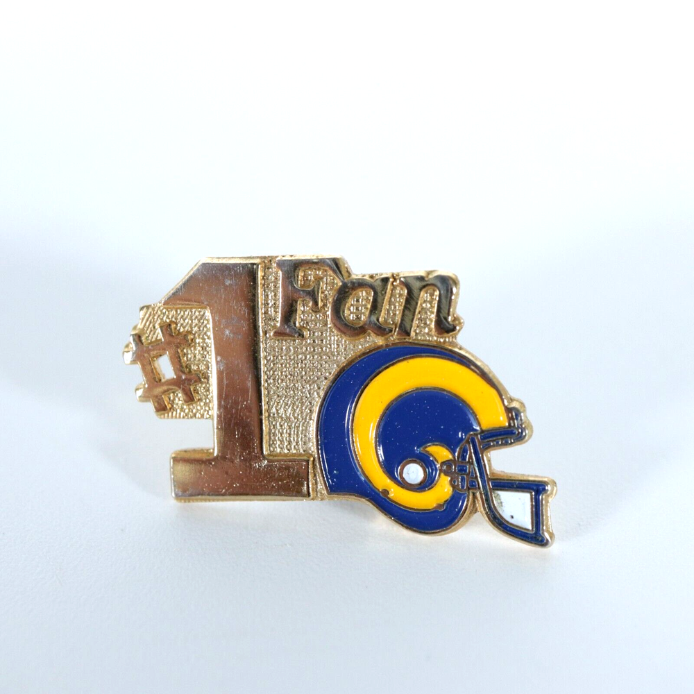LA Rams NFL fan pin with helmet logo for lapel or hat
