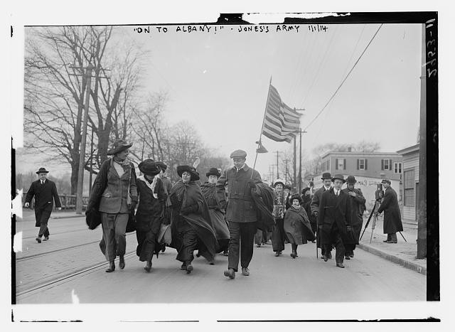 'On to Albany' -- Jones' Army,January 1,1914,Women's Suffrage Hike,Suffragists