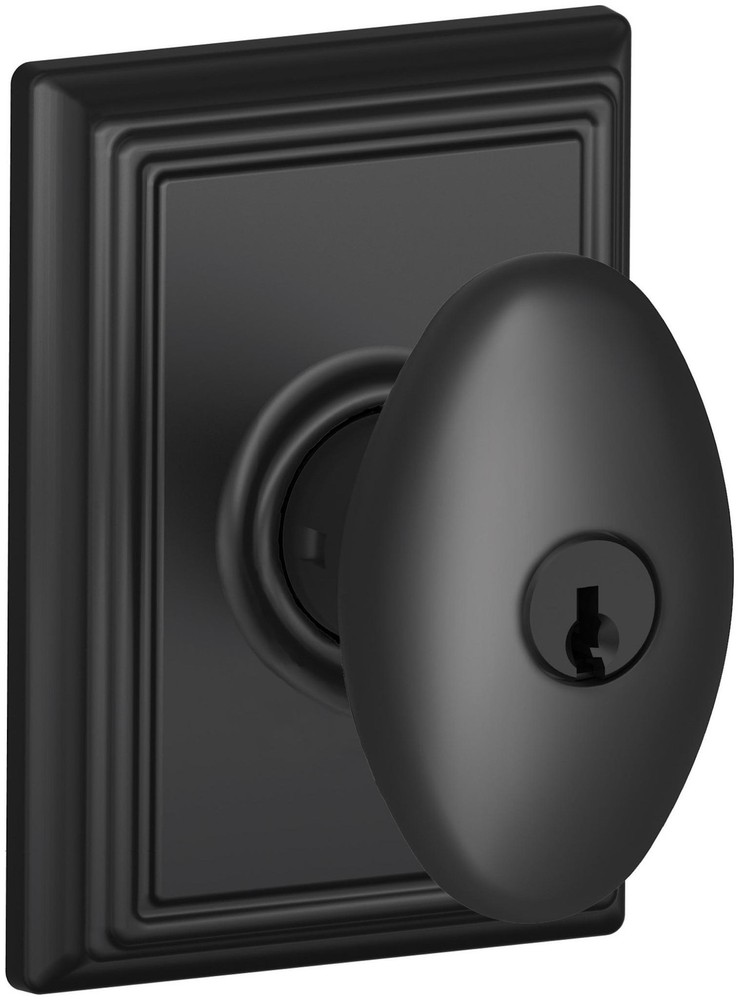 Schlage F51a Sie 622 Add Keyed Entry Single Cylinder Door Knob - Black Full Set