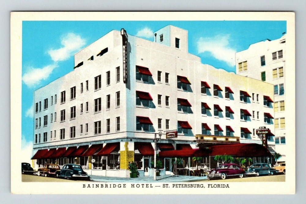 St Petersburg FL-Florida Bainbridge Hotel Outside Scenic View Vintage Postcard