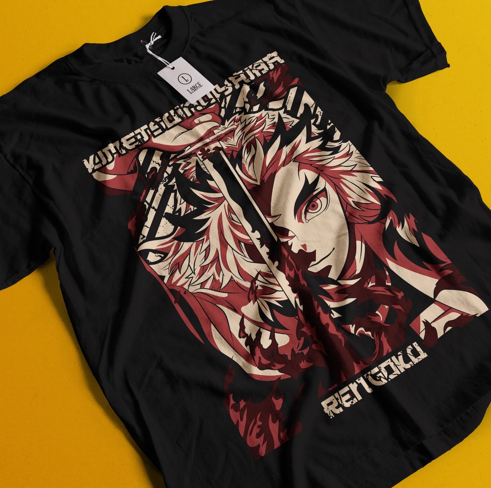 Demon Slayer  Rengoku Kyojuro Anime Unisex T-Shirt All Size #9