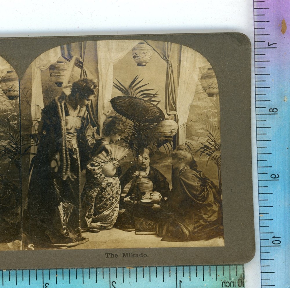 The Mikado Women Having Tea Stereoview
