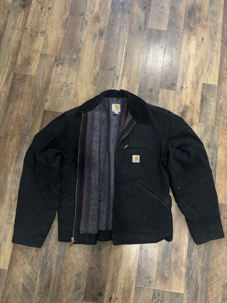 Vintage Carhartt Detroit Jacket Blanket Lined J001BLK  Size. M