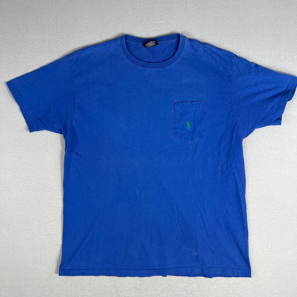 VTG Polo Ralph Lauren Pocket T Shirt Mens Large Faded 1990s Single Stitch USA