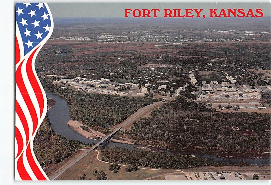 Postcard Aerial View Fort Riley Kansas USA