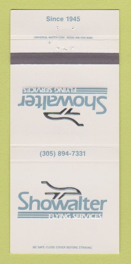 Matchbook Cover - Showalter Flying Services Orlando FL 30 Strike