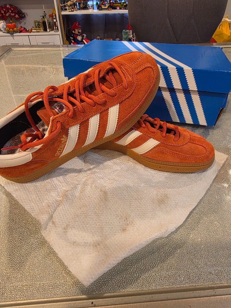 NIB Adidas Handball Spezial Prered/dark orange sneakers size mens 7.5