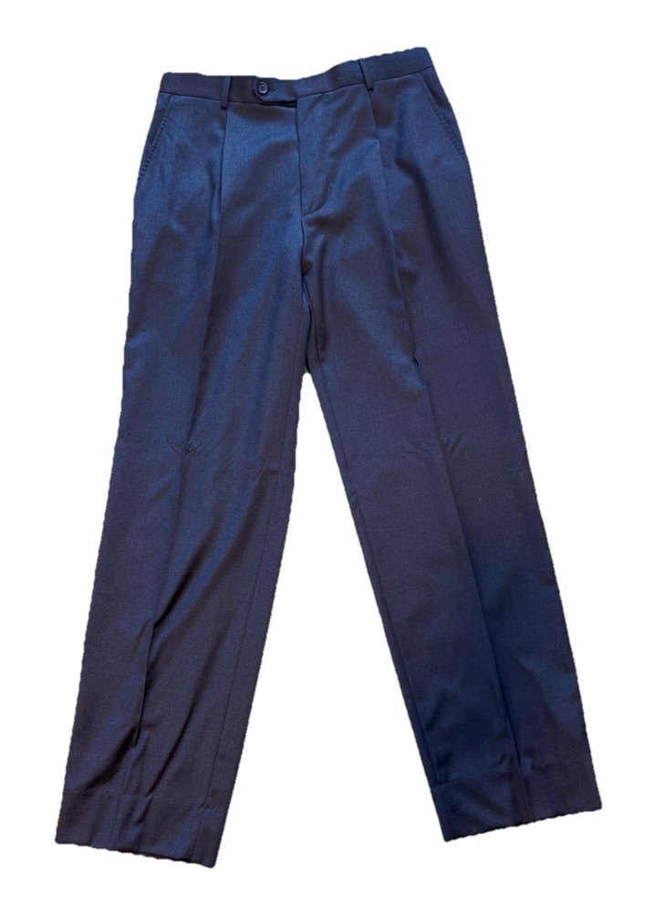 Hugo Boss Charcoal Gray Slacks Pants 33R Regular Fit 100% Virgin Wool Read Descr