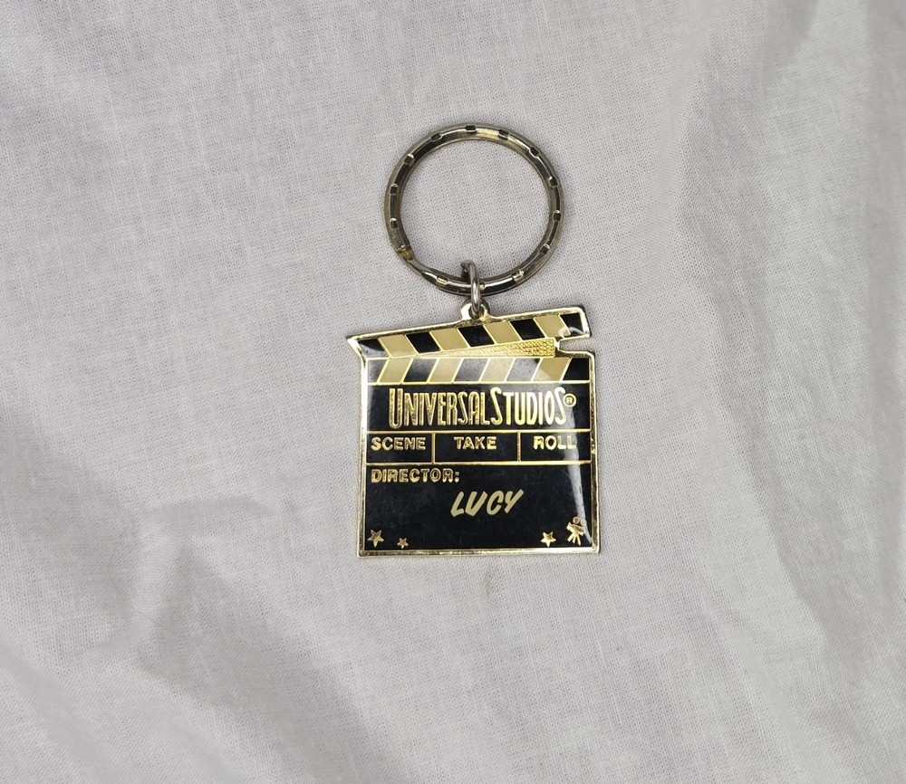 VINTAGE Universal Studios Director's keychain With Name Lucy