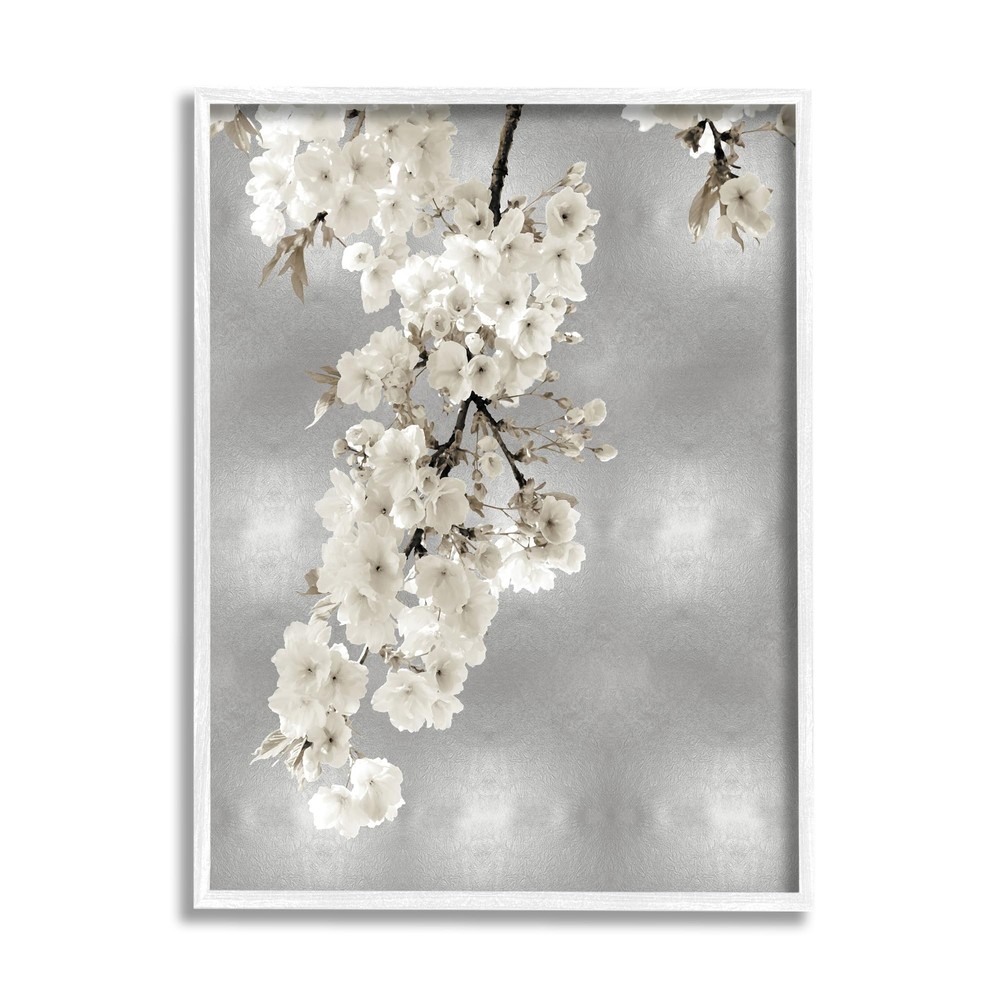 Cherry Blossoms on Grey Framed Giclee Art by Kate Bennett