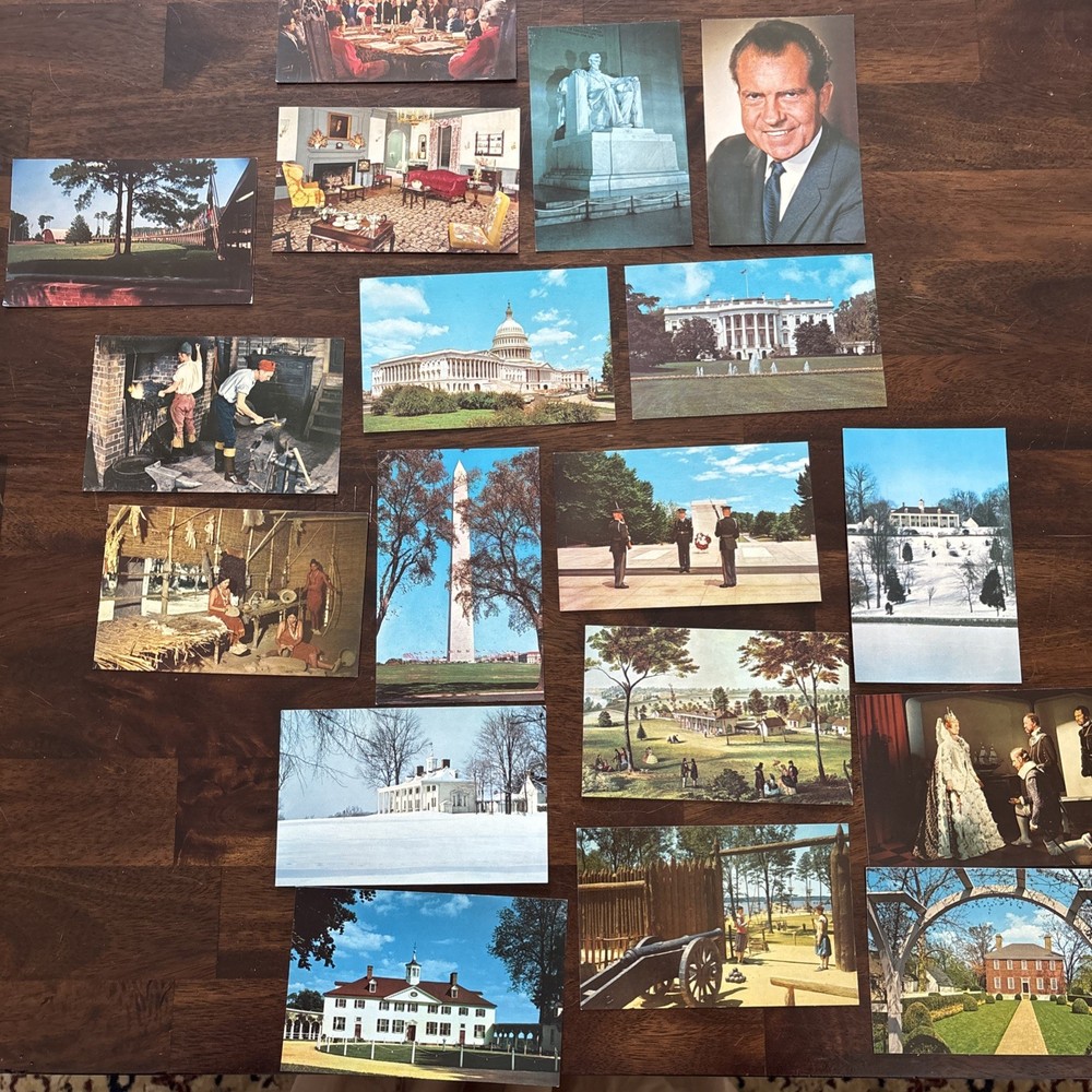 Lot of 18 Vintage Postcards Memorial Washington DC Mt. Vernon