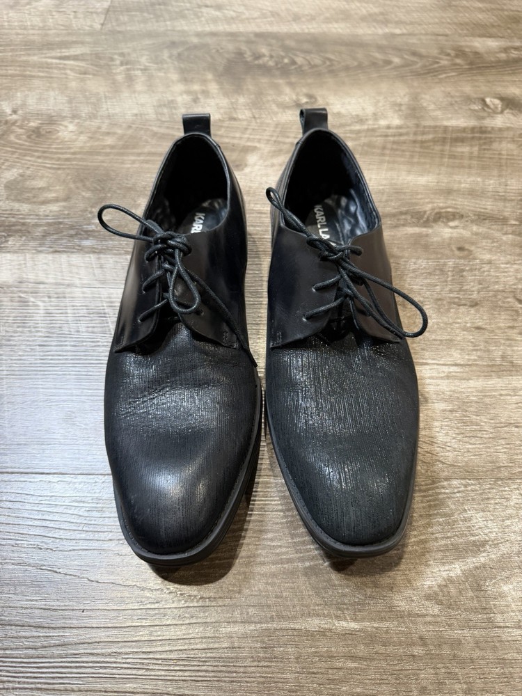 KARL LAGERFELD PARIS Men's Leather Derby Dress Shoes size 8