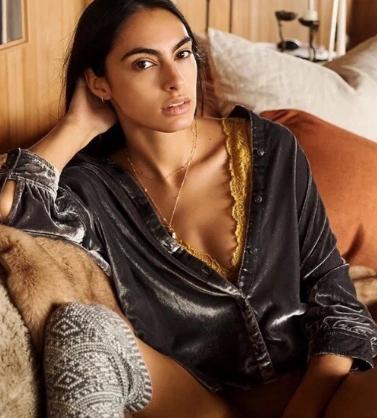Pilcro Anthropologie Orsay Velvet Buttondown Grey Silver Boho Blouse Size M/L