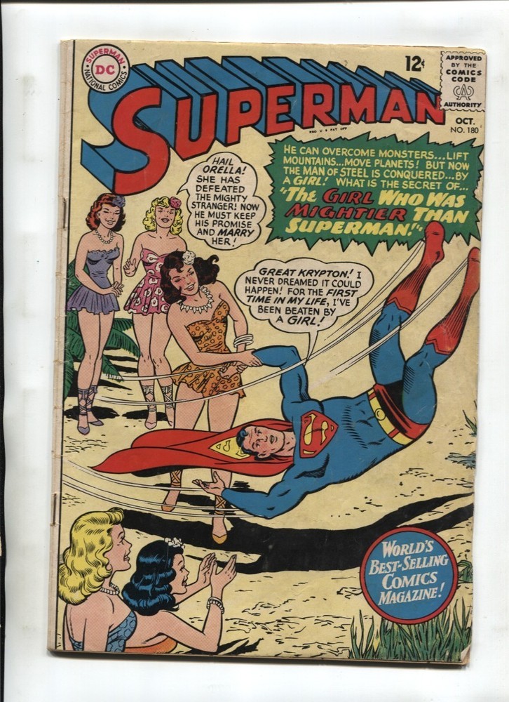 Superman #180 Copy A, 1965, Nice-, Value $45, Girl Mightier than Superman