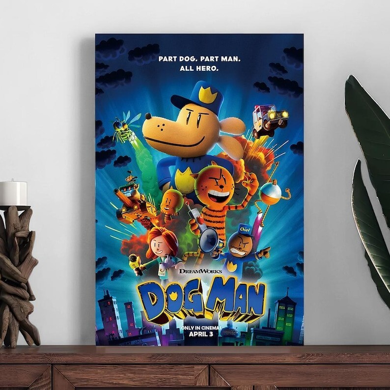 Dog Man 2024 Movie Poster - Home & Room Decor Wall Art Print