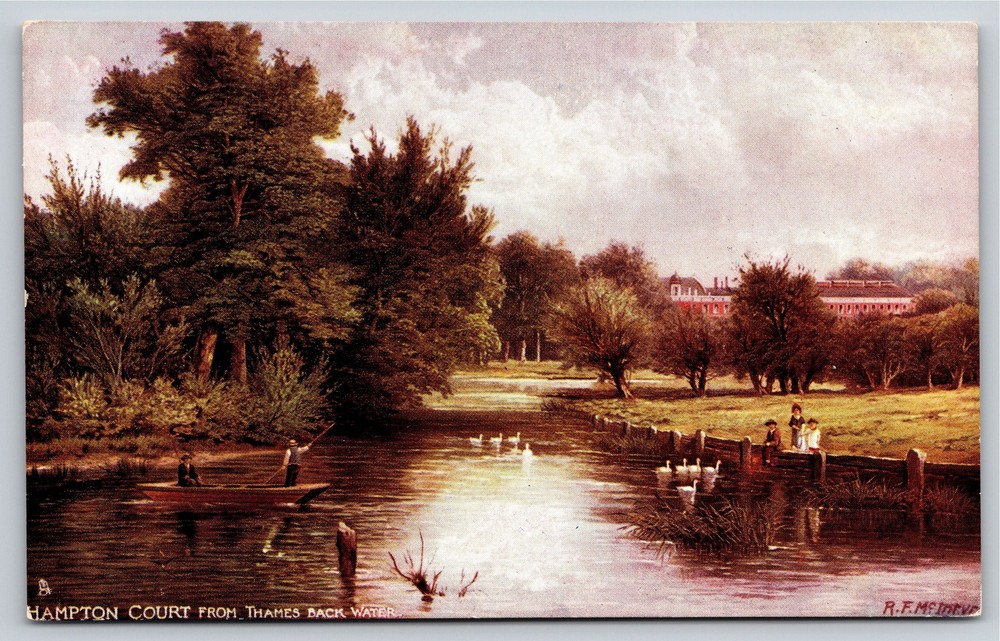 TUCK~Hampton Court From Thames Backwater~Vintage Postcard
