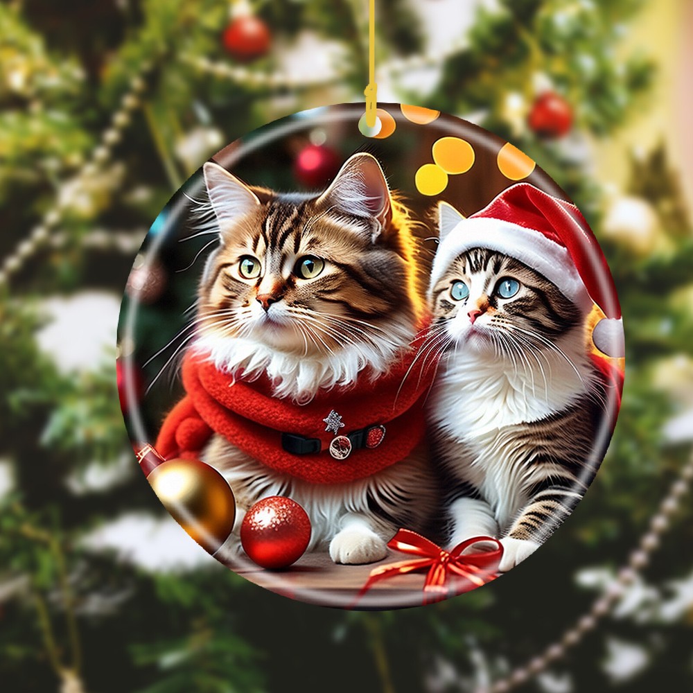 Custom Text name Personalized Image Ceramic Holiday Ornament Christmas accent-image