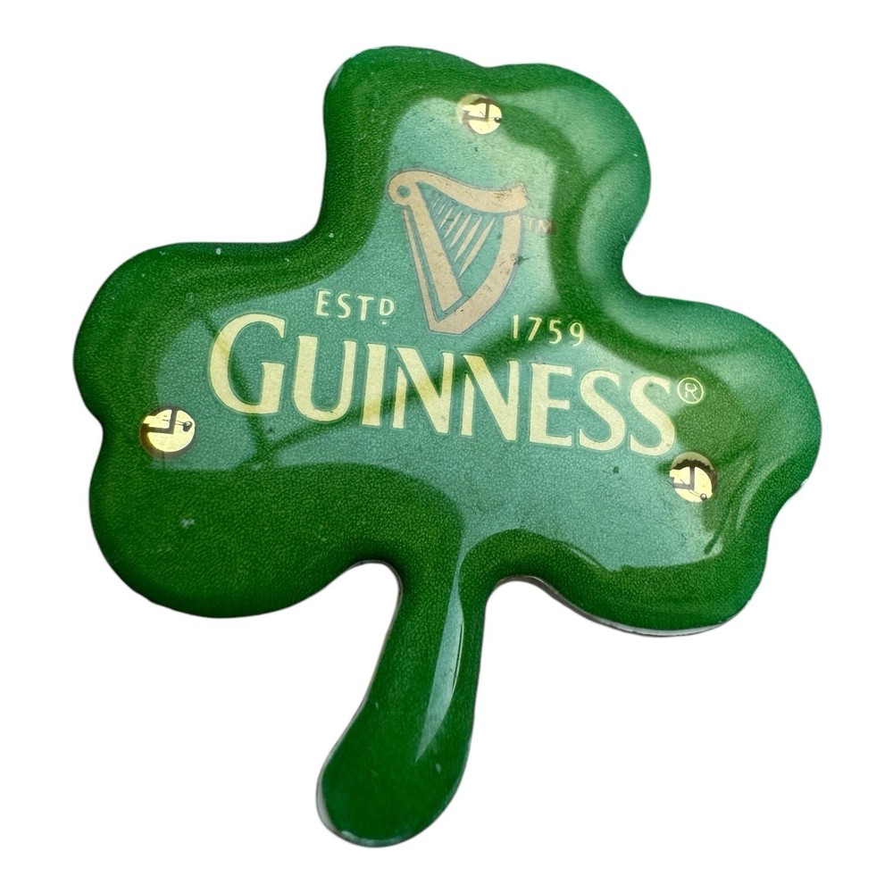 Vintage Guinness Shamrock Lapel Pin 1 Inch St Patricks Day Collectible