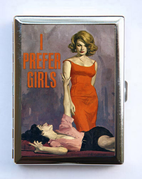 I Prefer Girls Cigarette Case Wallet Business Card Holder pulp