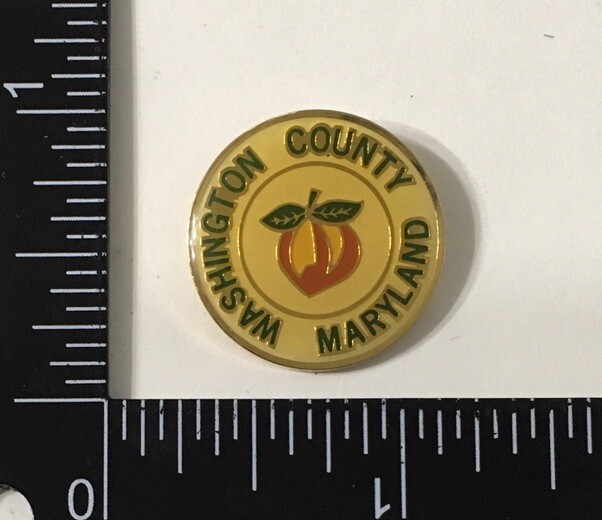 Vintage Washington County Maryland Apple Travel Souvenir Lapel Pin MD