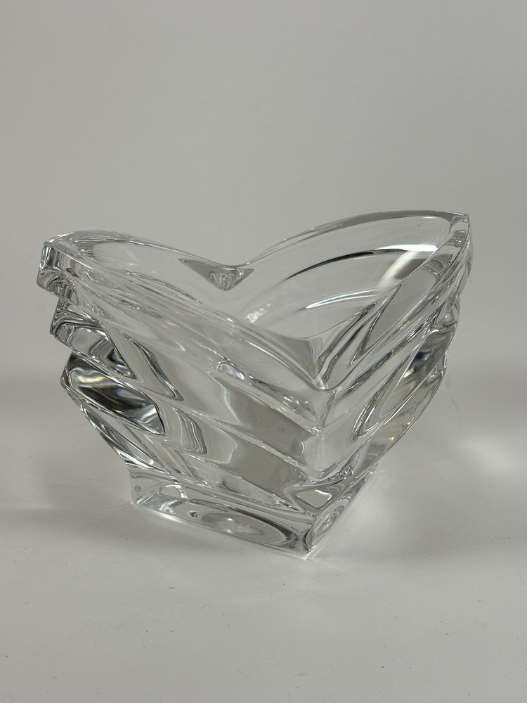 Mikasa Deco Crystal Glass Votive Tealight V-Shape Candle Holder Germany 4.5 in