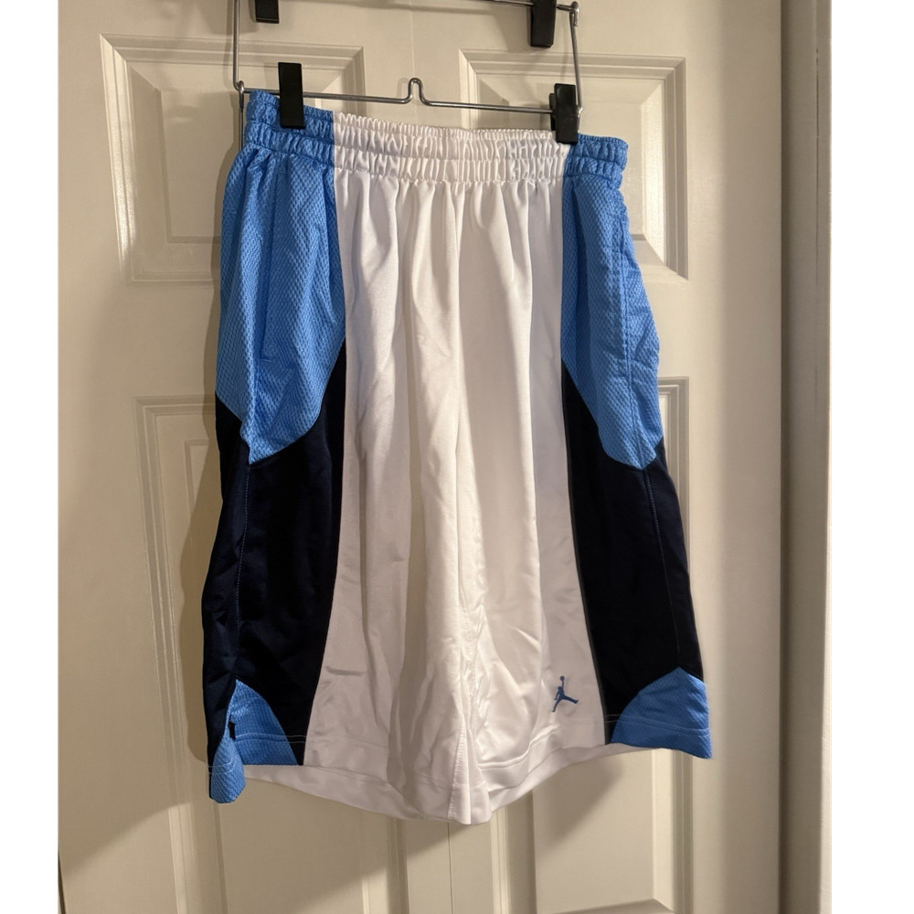 Jordan Men's Basketball Shorts M Colorblock White Blue Black Mesh Drawstring