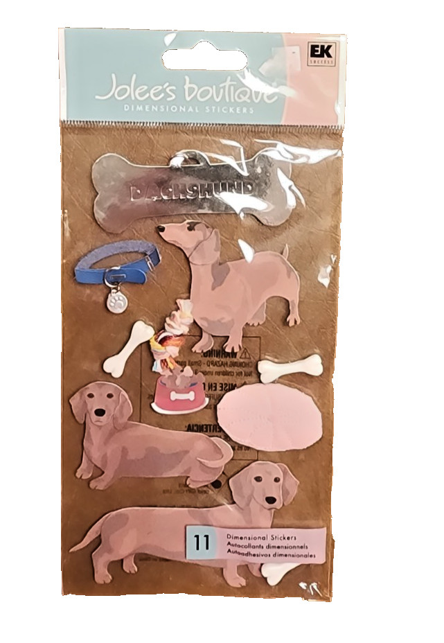 HTF Vintage Jolee's Boutique Dachshund Dog Sticker Pack