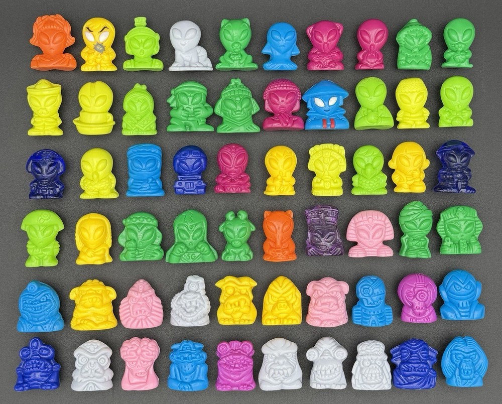 Crazy Bones Aliens Full Set 60 Europe Unpainted w/ Jelly & Painted