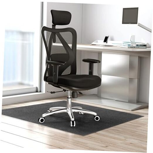 Office Desk Chair Mat for Hardwood Floor Adhesive-Backed, 44''x52'' Computer