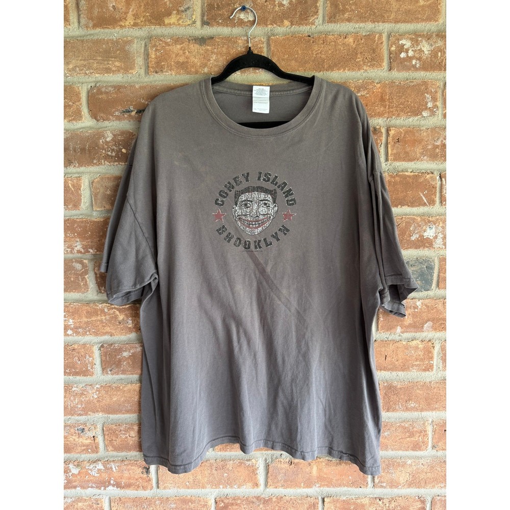 Coney Island Brooklyn Graphic T Shirt 2XL Distressed Fade Gildan Heavy Cotton