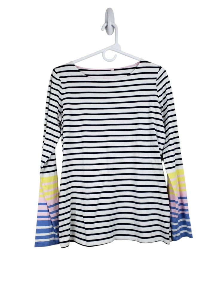 Boden Top Women's Stripes Ahead of the Rest Long Sleeve Shirt Size 8