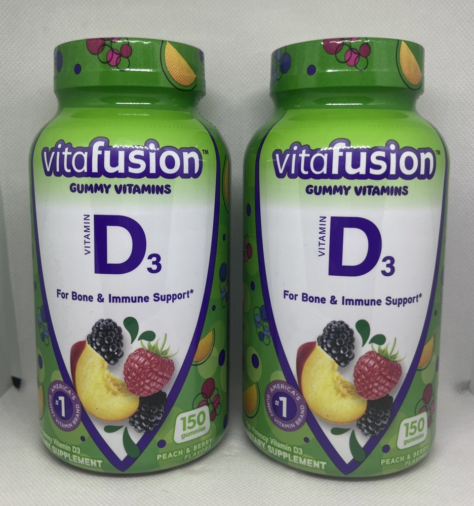 NEW (Lot of 2) VITAFUSION Vitamin D3 Gummies (Expires 04/2026) FREE SHIPPING!