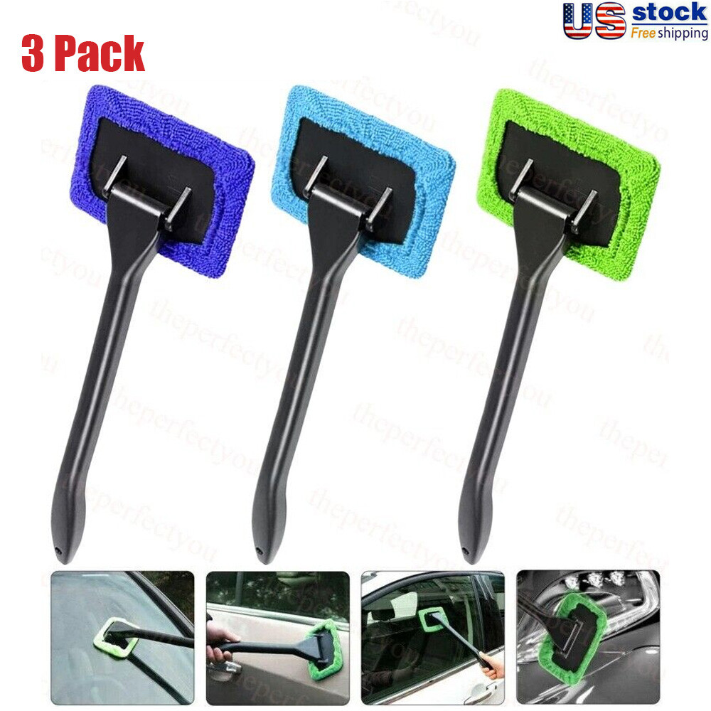 3 PCS Window Windshield Cleaning Tool Microfiber Car Wiper Cleaner Glass Brush
