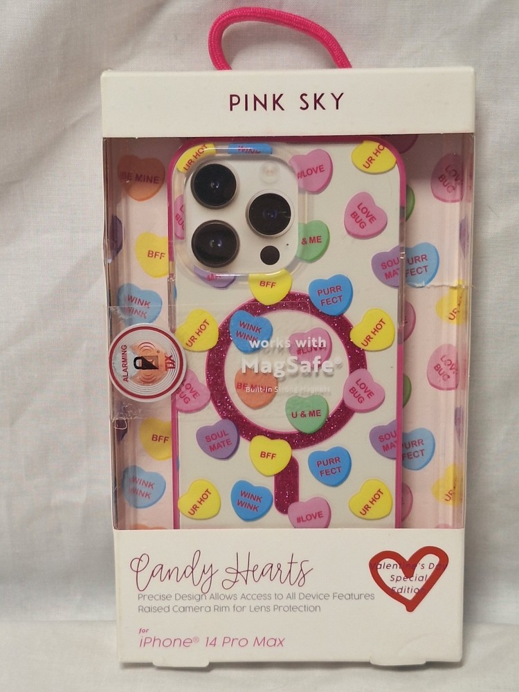 Pink Sky Candy Hearts MagSafe Special Edition Phone Case iPhone 14 Pro Max