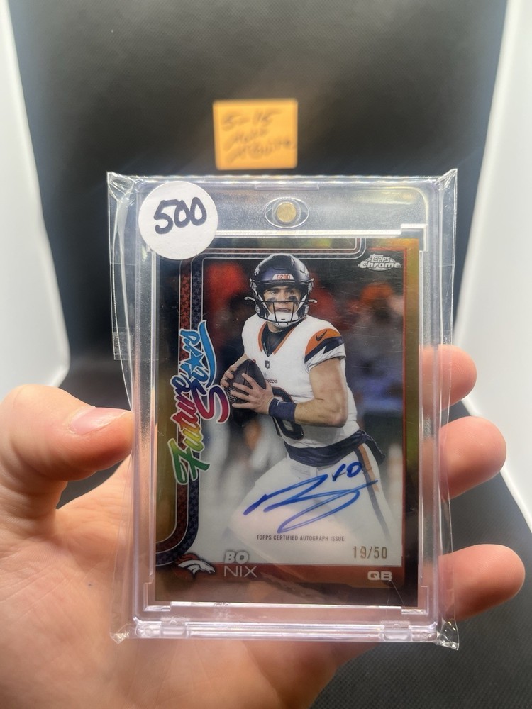 2025 Topps Chrome Bo Nix Future Stars Auto Gold Refractor #/50 Broncos