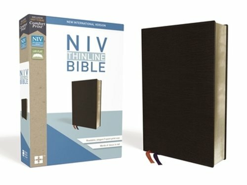 NIV, Thinline Bible, Bonded Leather, Black, Red Letter Edition by Zondervan: New