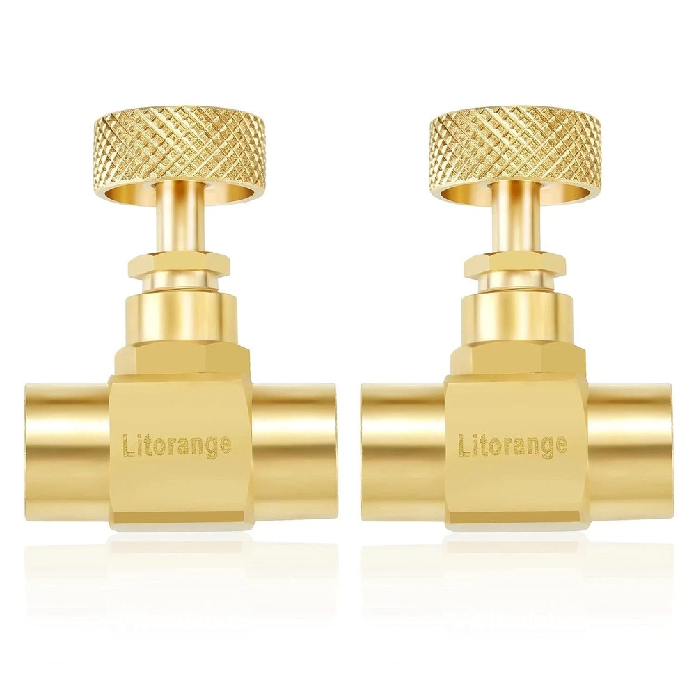 2 Pack Heavy Duty Brass Replacement Control Needle Valve 1/4